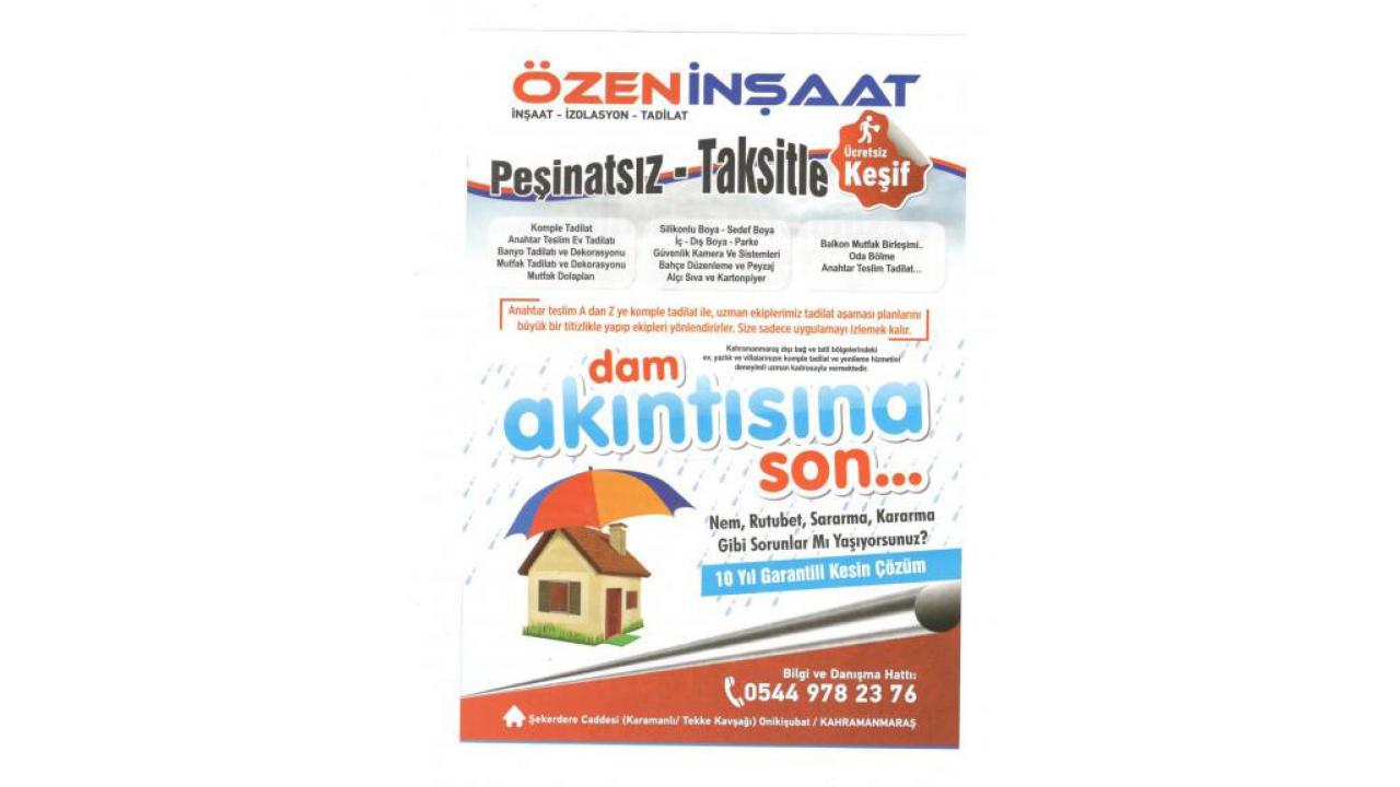 MONTALAMA-İÇ DIŞ YALITIM-BİNA VE DAİRE TADİLAT-İNŞAAT İŞLEMLERİ